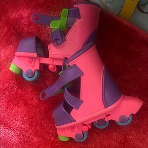 Kids Adjustable Pink and Purple Roller Skates - Fun Beginner Wheels 90’s